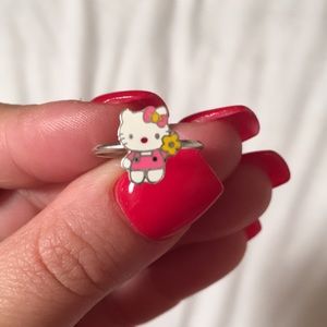 925 sterling silver hello kitty ring - size 6